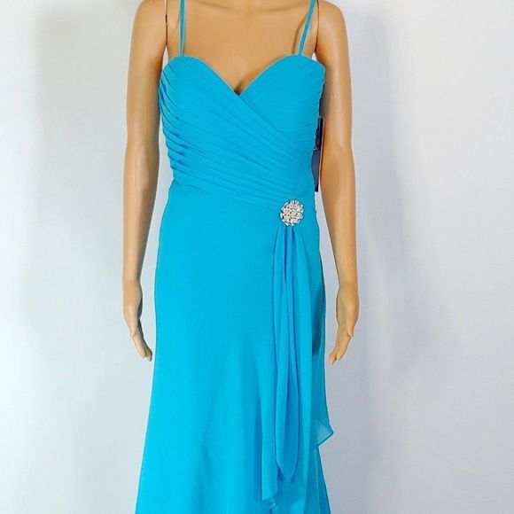 NWT Alyce  A-Line Formal Gown in Turquoise Size 10 - Picture 1 of 5